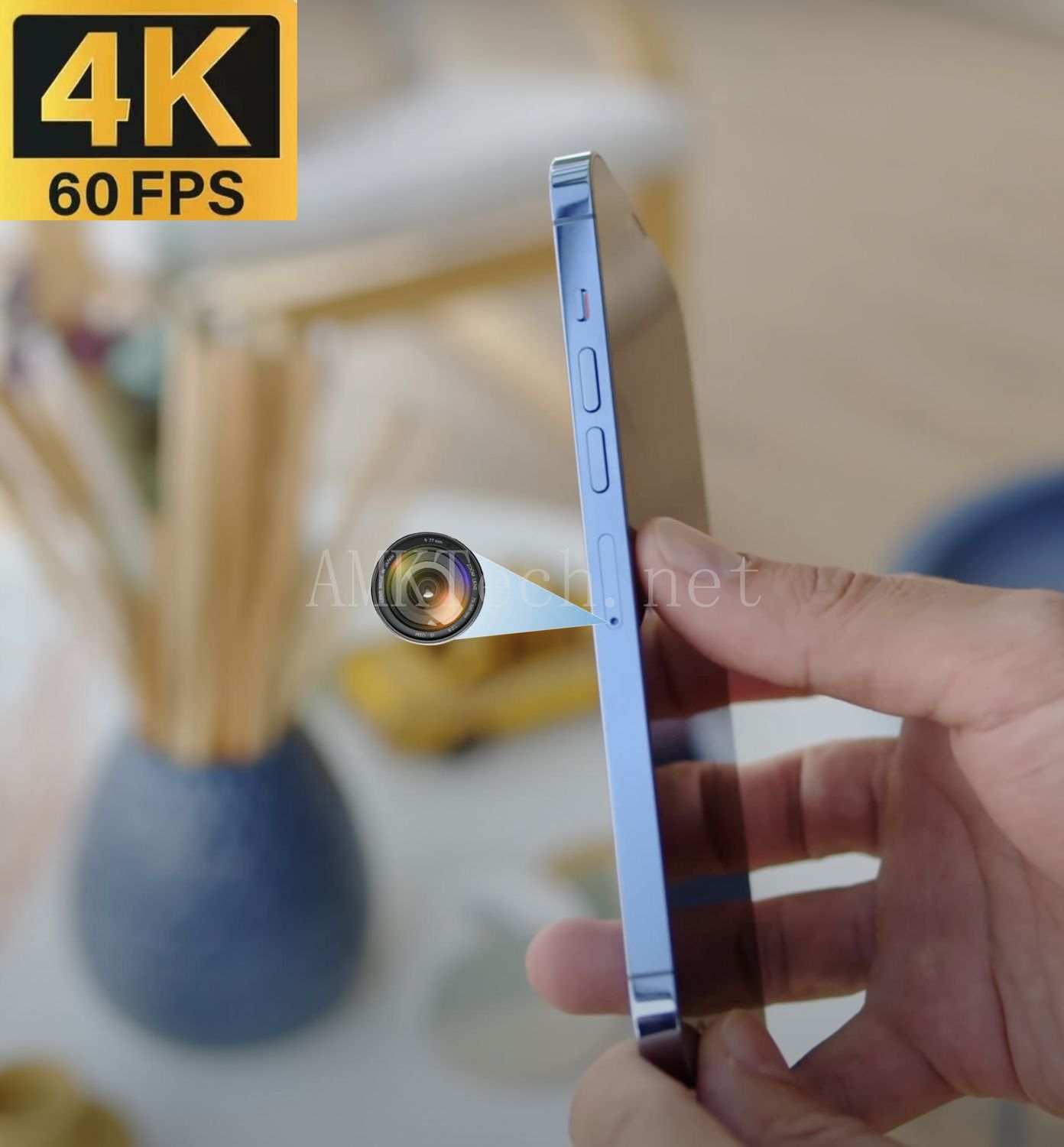Close-up of the hidden spy camera on iPhone 13 Pro Max – Expertly concealed for high-quality stealth recording