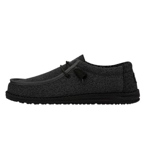 HEYDUDE Wally Sox Micro Shoes for Men, Colour: micro total black, Size: M12