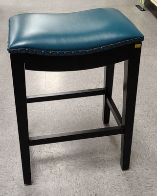 Bonded Leather Saddle Counter Stool Teal