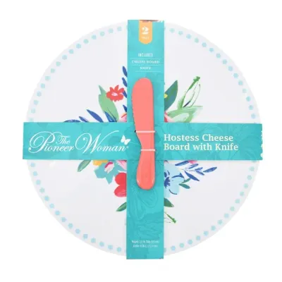 Pioneer Woman Hostess Cheese Board with Knife