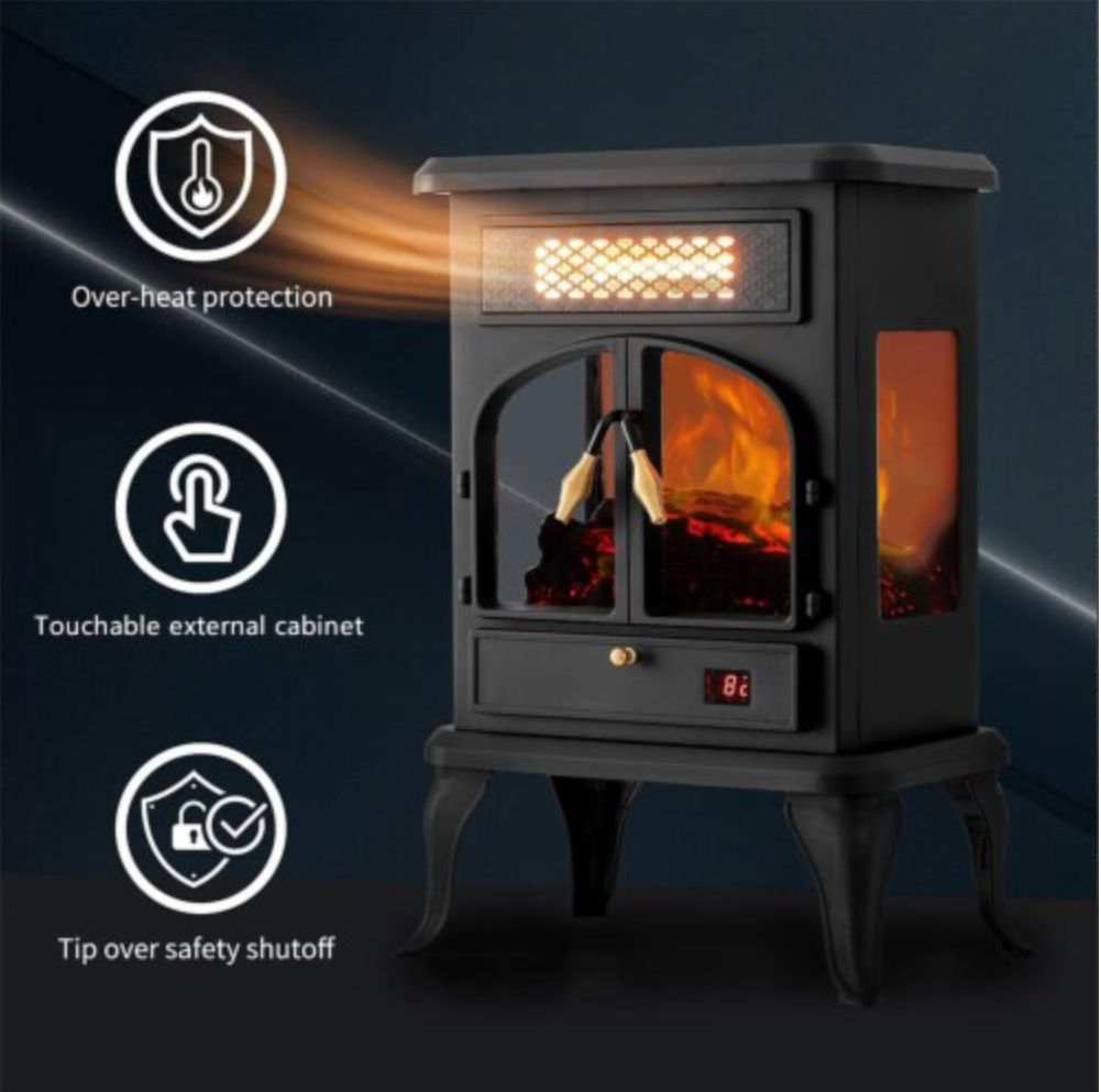 Double door stove heater
