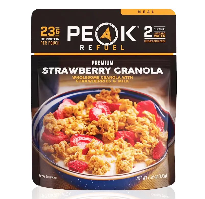 Strawberries and Granola with Milk