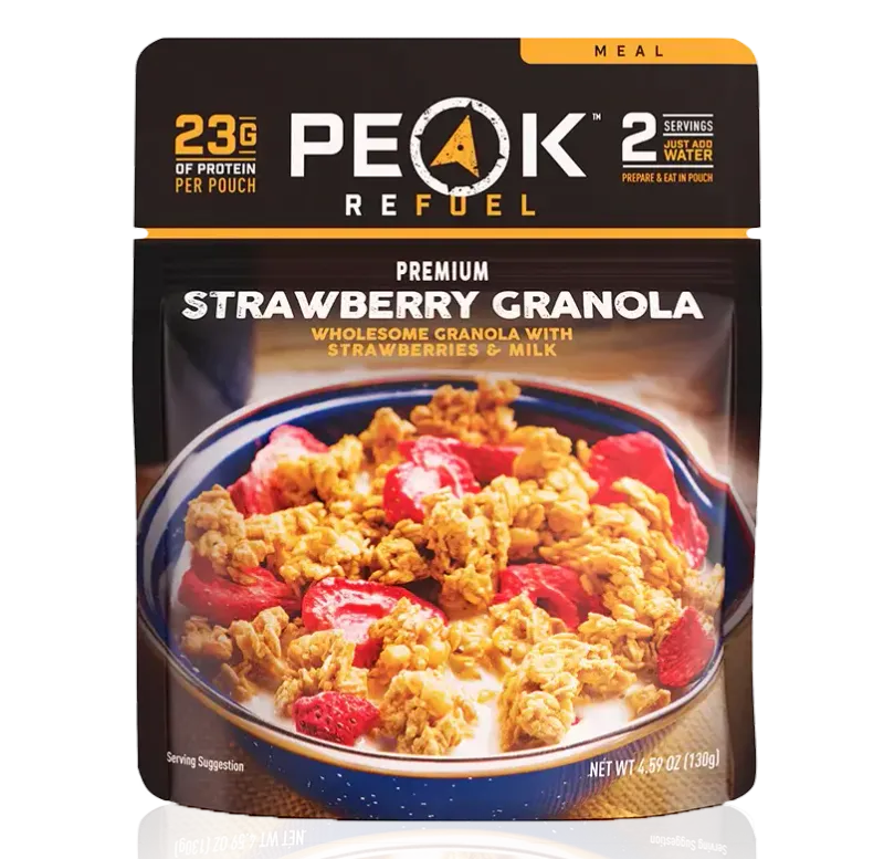 Strawberries and Granola with Milk