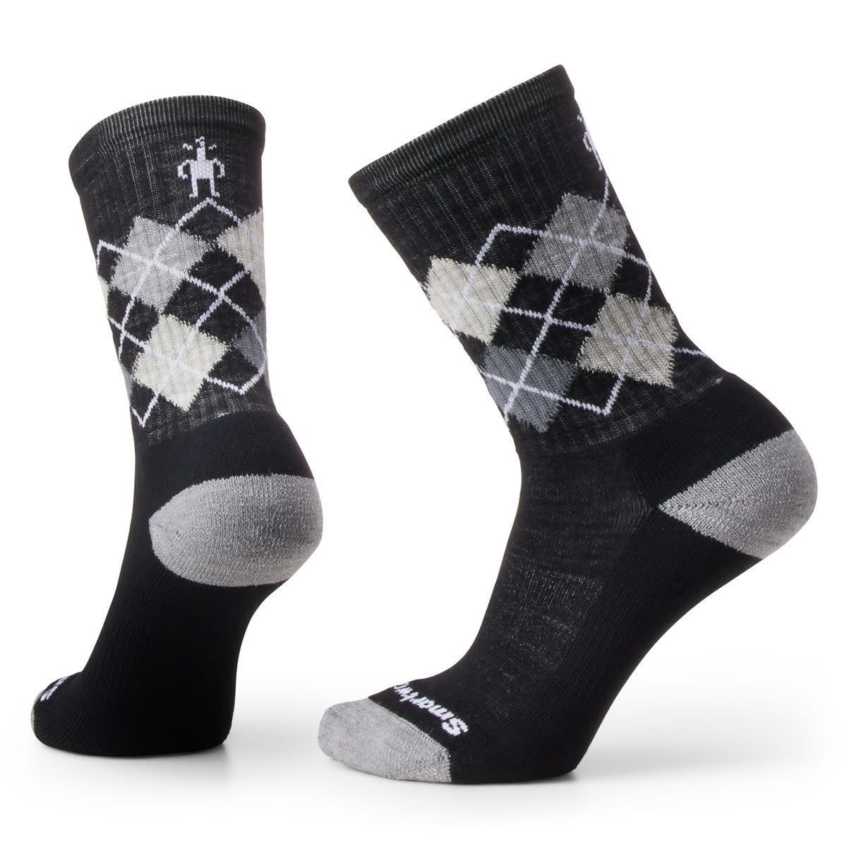 Everyday Diamond Crew Socks Unisex, Color: Black/Light Gray, Size: Med