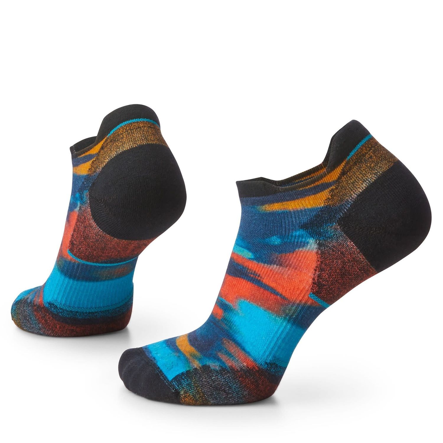 Run Targeted Cushion Low Ankle Sock Brushed Print, Color: Alpine Blue, Size: Sm