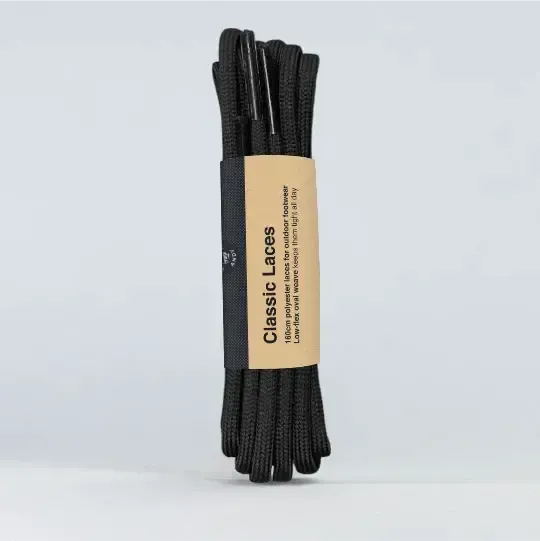 Classic Laces, Color: Black, Size: 130cm (5-6 eyelets)