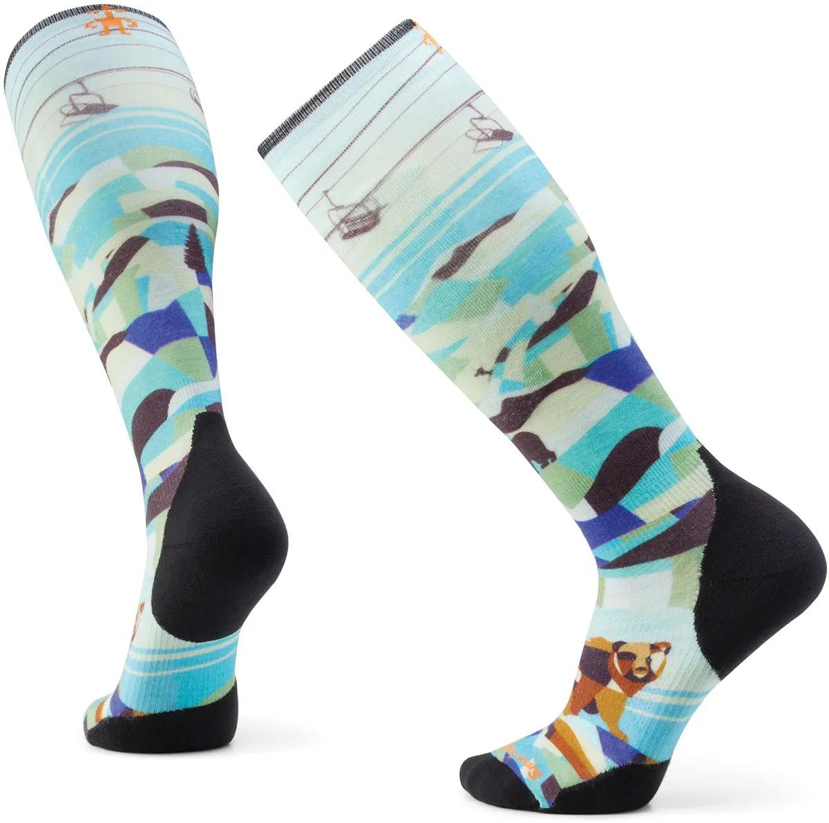 Ski Targeted Cushion Bear Country Print OTC Socks