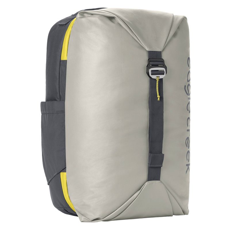 Eagle Creek Tour Travel Pack, eco-friendly carry-on backpack with weatherproof front compartment, lockable zippers, and padded laptop sleeve.

