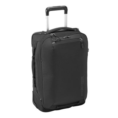 Eagle Creek Expanse International Carry-On, a lightweight rolling suitcase made from recycled materials with lockable zippers and durable wheels.