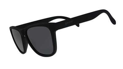 Goodr OG "A Unicorn’s Calamity" sunglasses – all-black classic-frame sunglasses with polarized lenses.