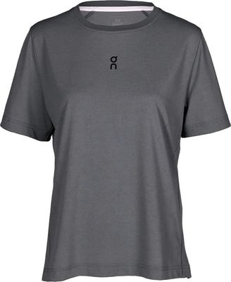 On Trail-T Women’s running shirt in grey, engineered with breathable jacquard knit for trail performance and everyday wear

