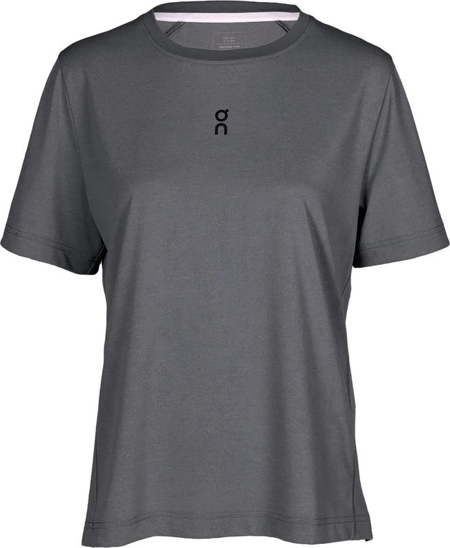 On Trail-T Women’s running shirt in grey, engineered with breathable jacquard knit for trail performance and everyday wear

