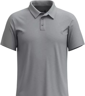 Men&#39;s Smartwool short sleeve polo shirt in light gray heather