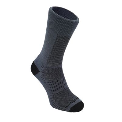 Wrightsock CoolMesh II Crew Socks in grey, showing lightweight, breathable double-layer design.