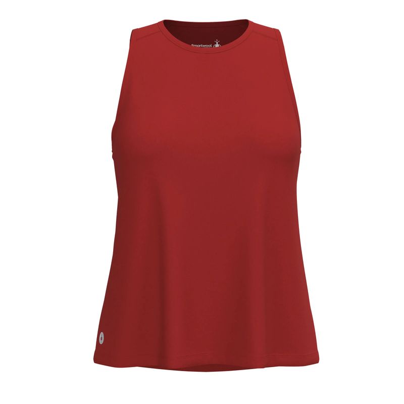 Smartwool Women&#39;s Active Ultralite High Neck Tank in currant red