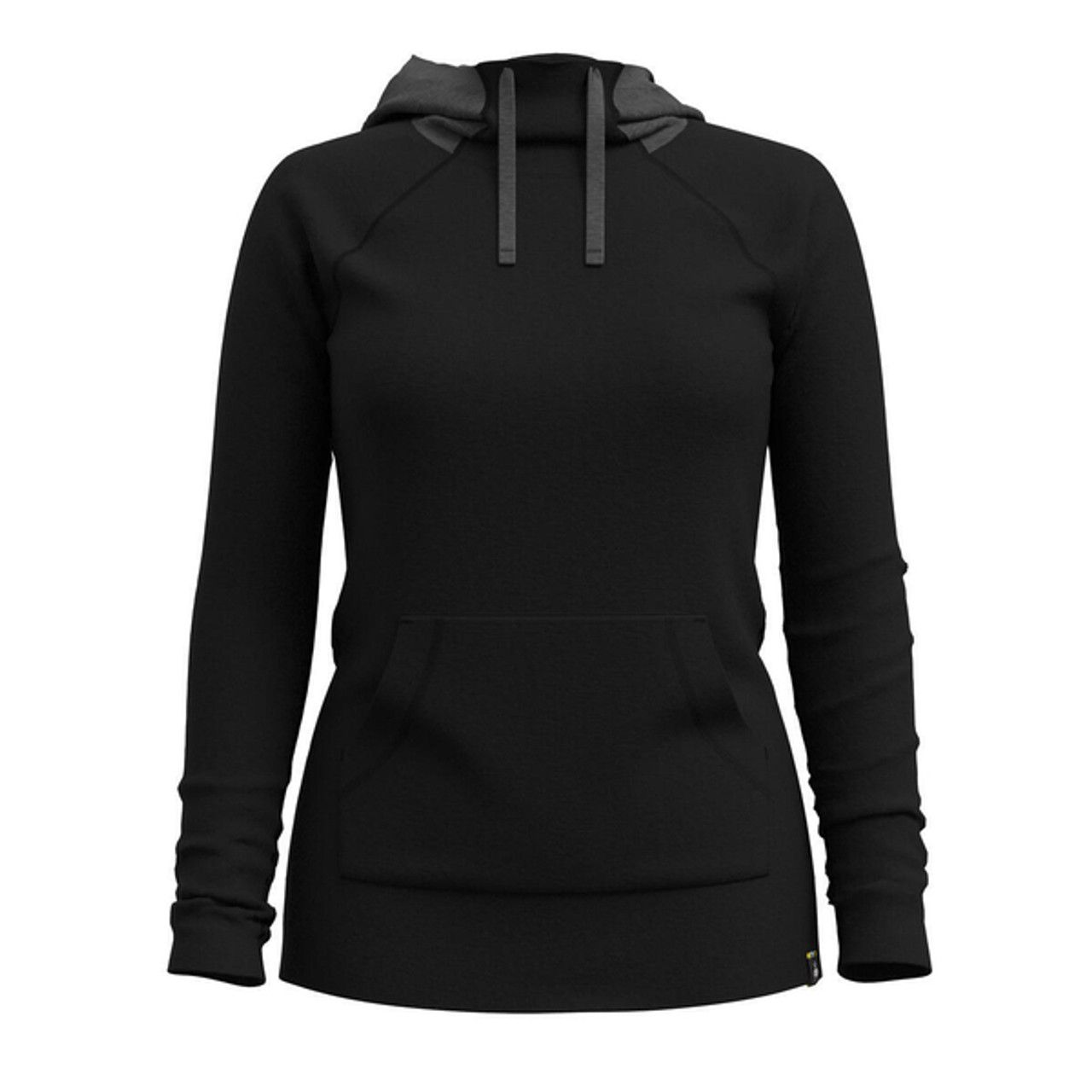Thermal Merino Drape Neck Hoodie, Color: Black/Charcoal, Size: Sm