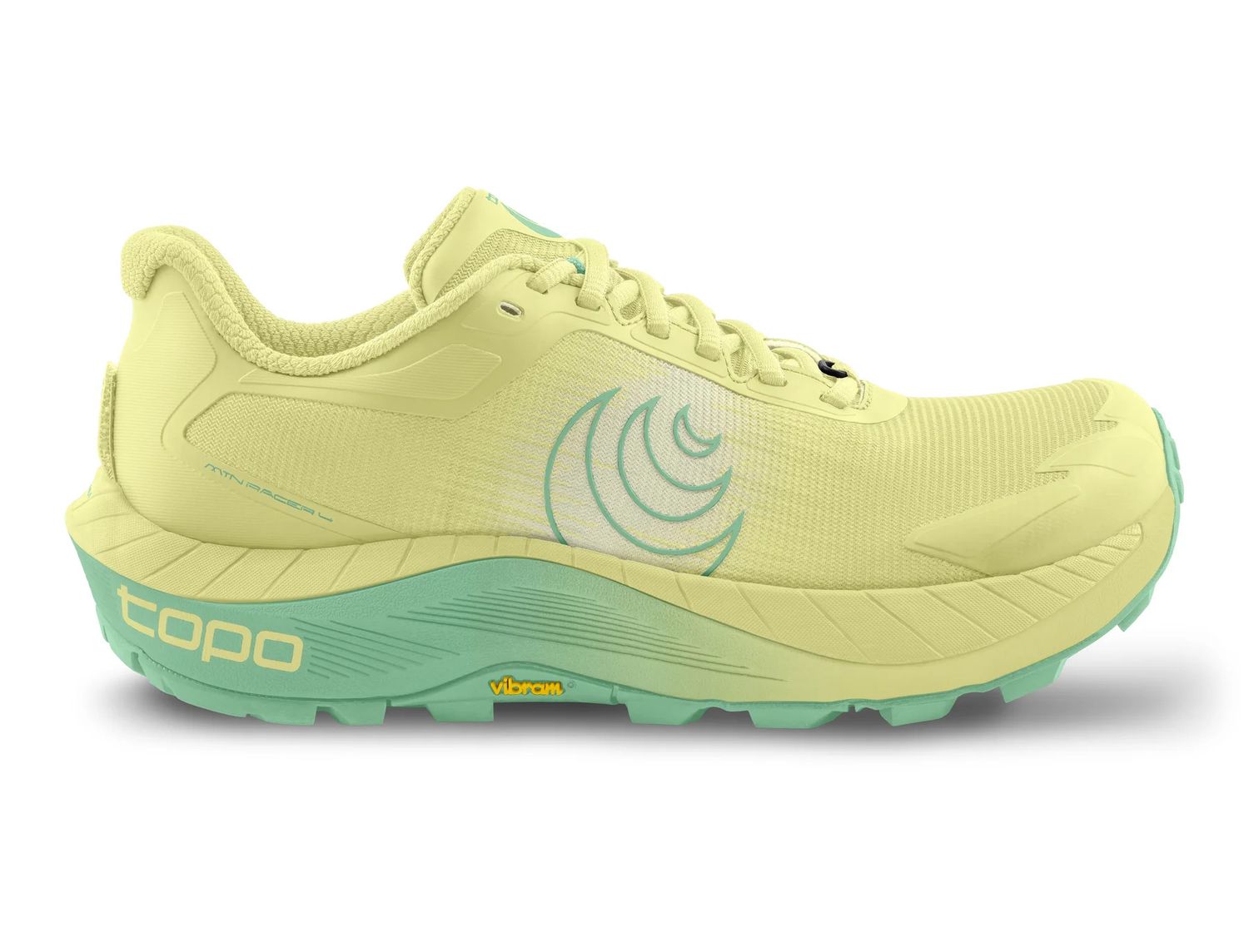 Women&#39;s Topo Athletic MTN Racer 4 trail running shoes in yellow and green