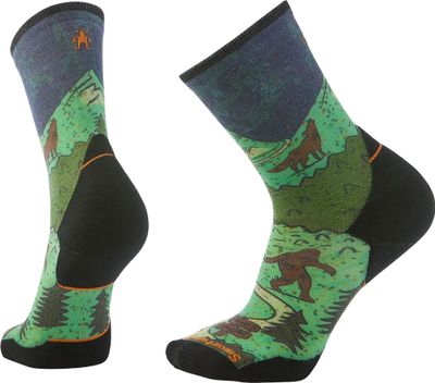 Trail Run Targeted Cushion Neature Print Crew Socks