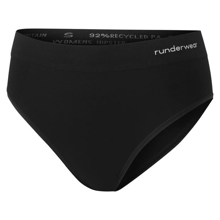 Black women’s running hipster underwear with a low-rise cut