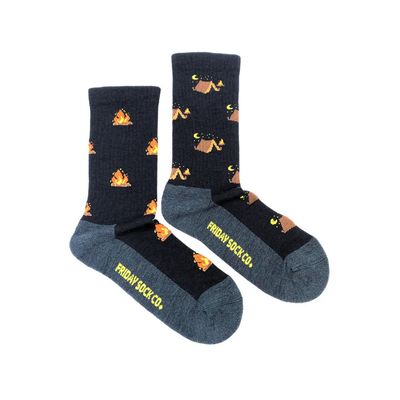 Camping at Night Campfire Merino Wool Socks Women's 5-10 Camping at Night Campfire Merino Wool Socks Women's 5-10