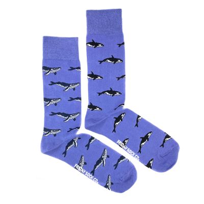 Humpback Whales and Orca Socks Men's 7-12 Humpback Whales and Orca Socks Men's 7-12