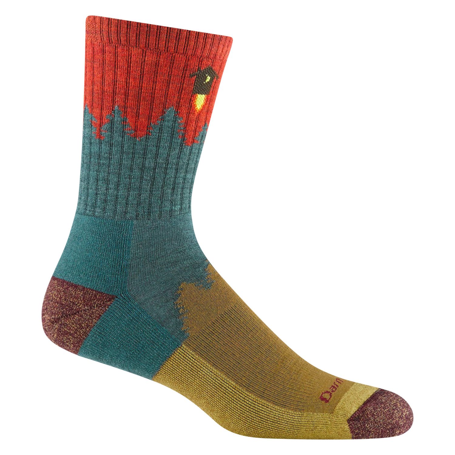 1974 Number 2 Micro Crew Midweight Hiking Sock Teal