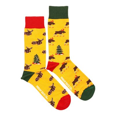 Ugly Christmas Moose Socks Men's 7-12