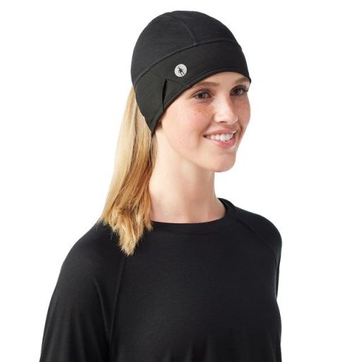 Active Fleece Ponytail Beanie, Color: Black