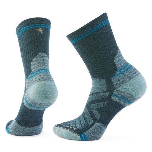 Hike Targeted Cushion Mid Crew Socks, Color: Twilight Blue, Size: Sm
