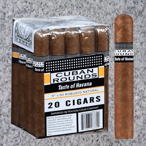 Cuban Rounds, Flavor: 5&quot; Robusto Natural