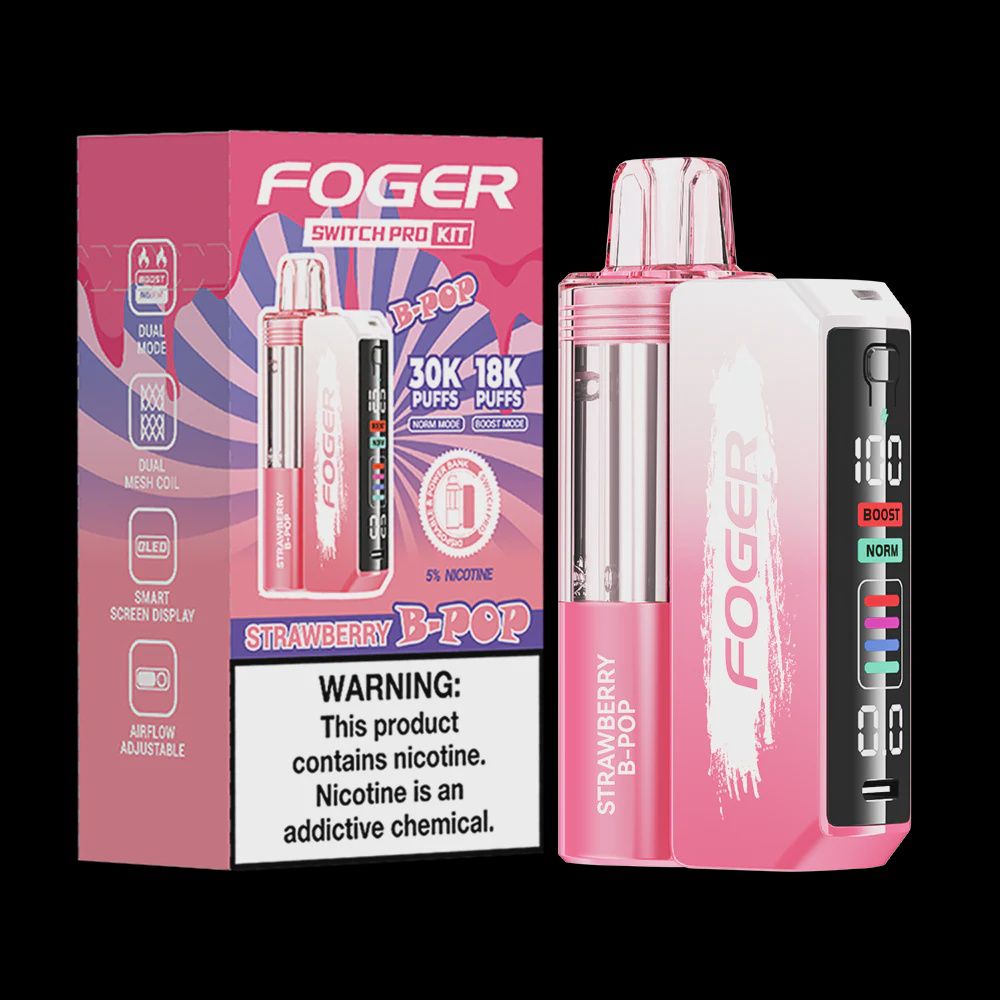 Foger Pod, Flavor: Strawberry B-Pop, Flavour: 30k puffs