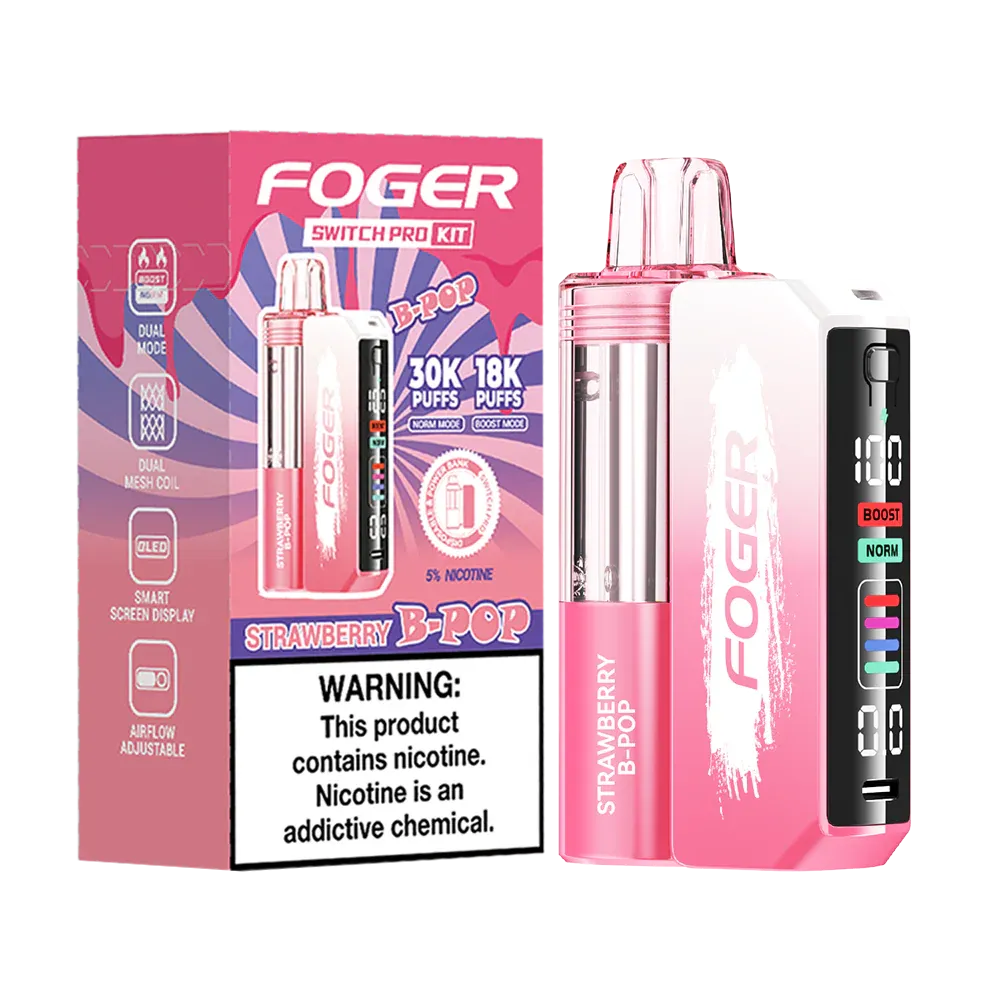 Foger Pod, Flavor: Strawberry B-Pop, Flavour: 30k puffs