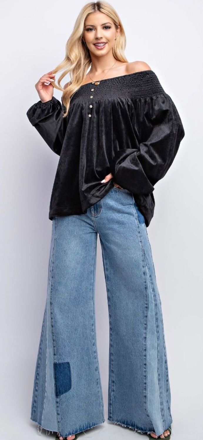 Washed Denim Bellbottom