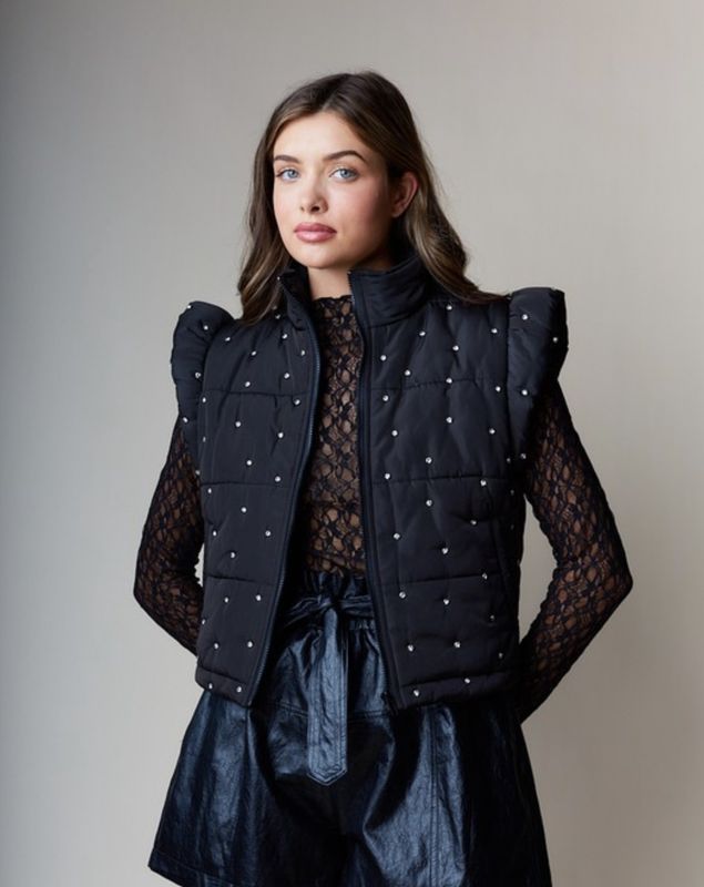 Lace mock neck top