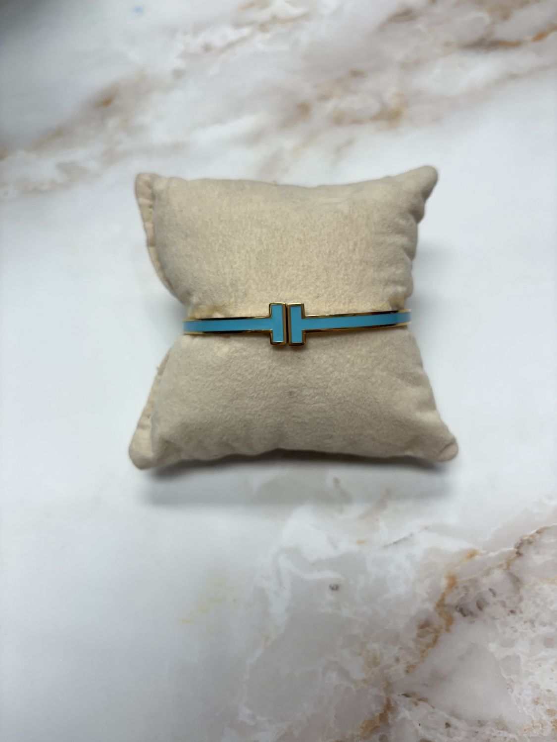 Small Gold Double T Bracelet