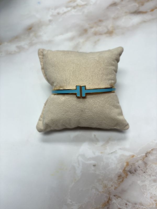 Small Gold Double T Bracelet