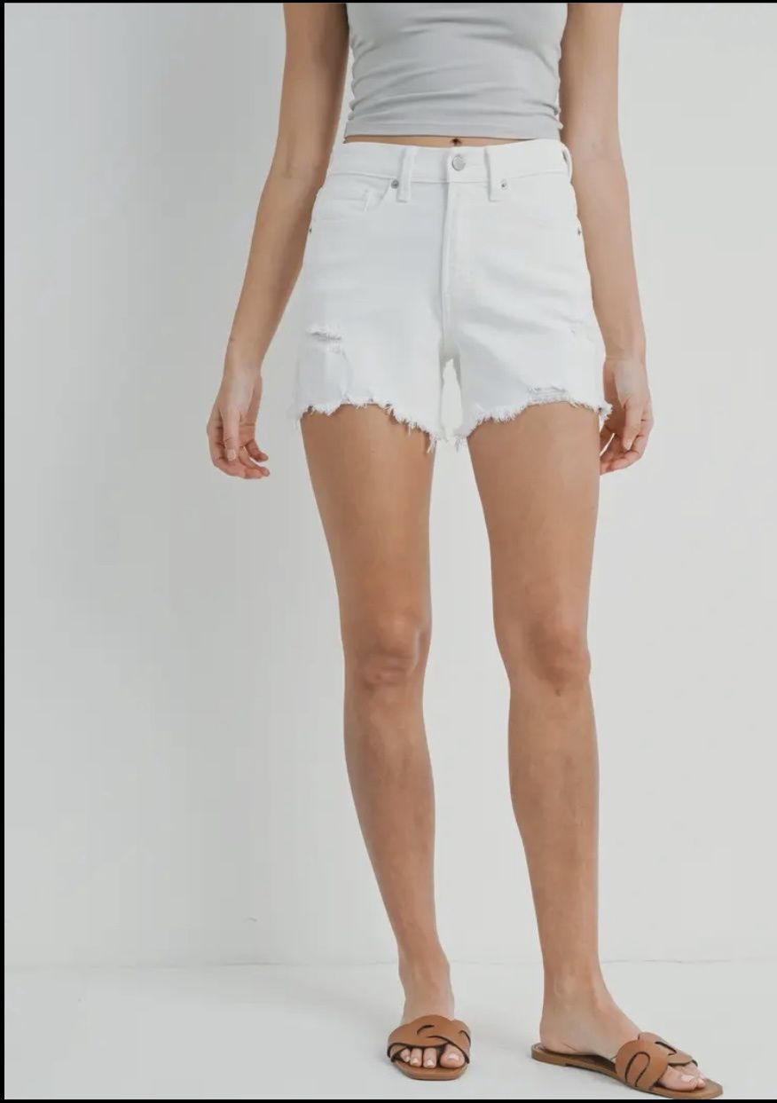 Distressed Hem Shorts