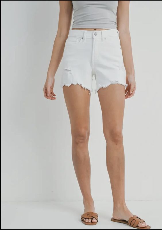 Distressed Hem Shorts