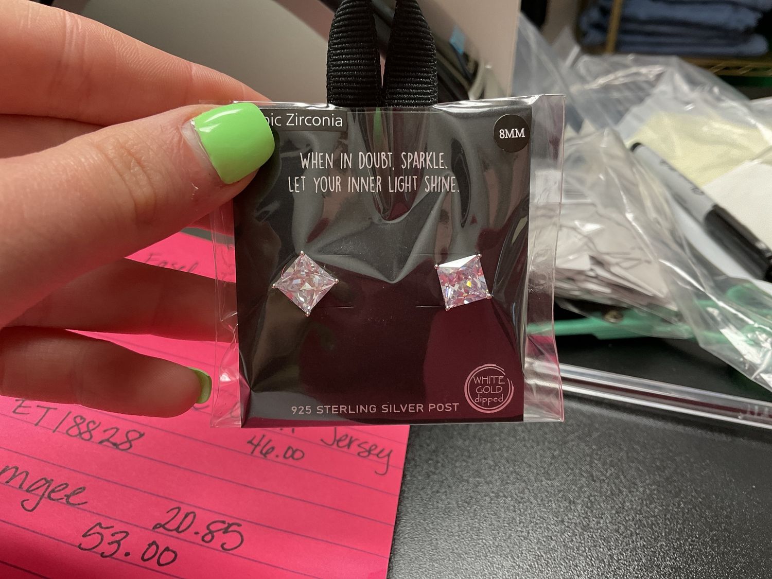 Large square silver studs