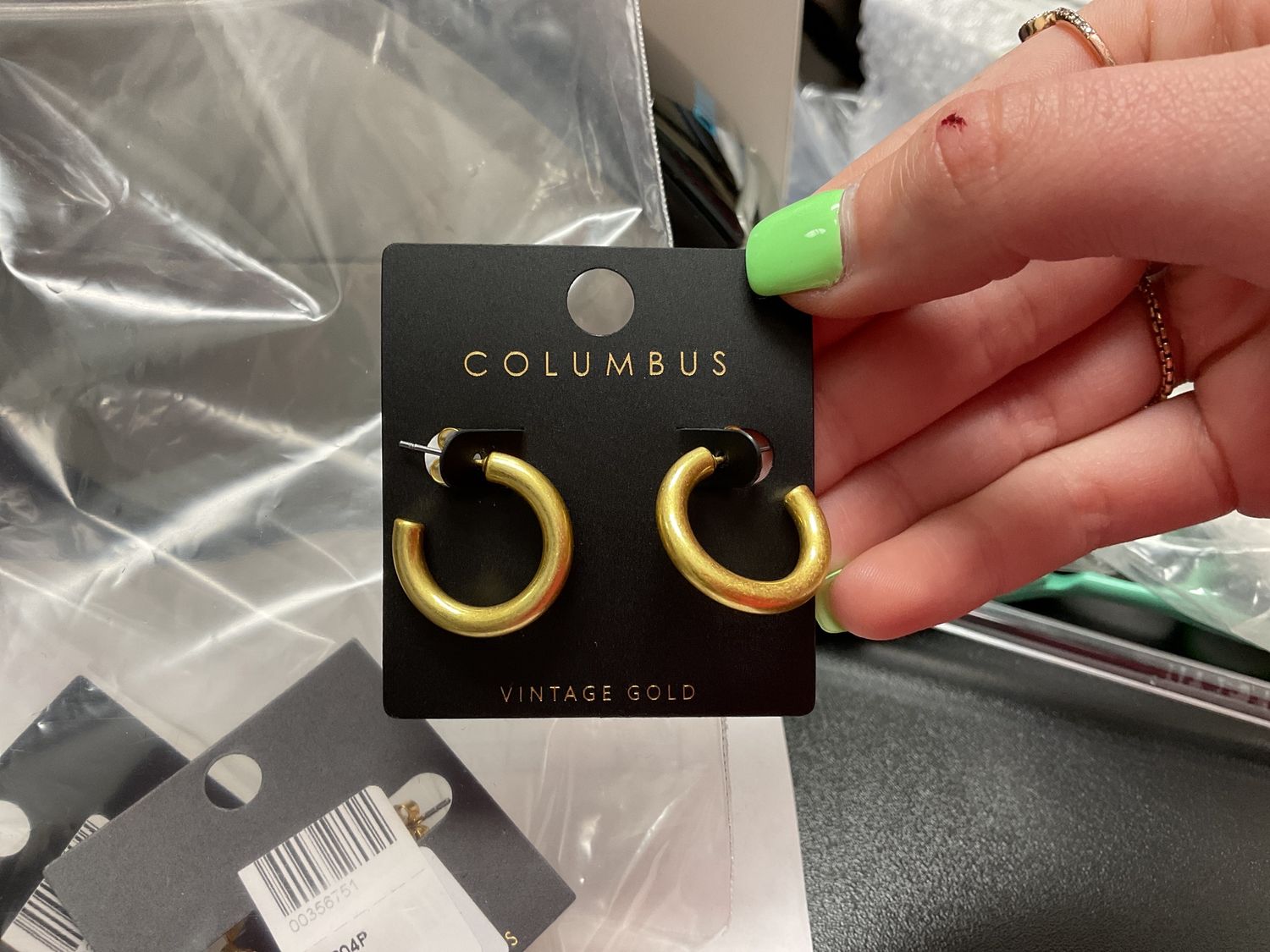 Thin gold hoops