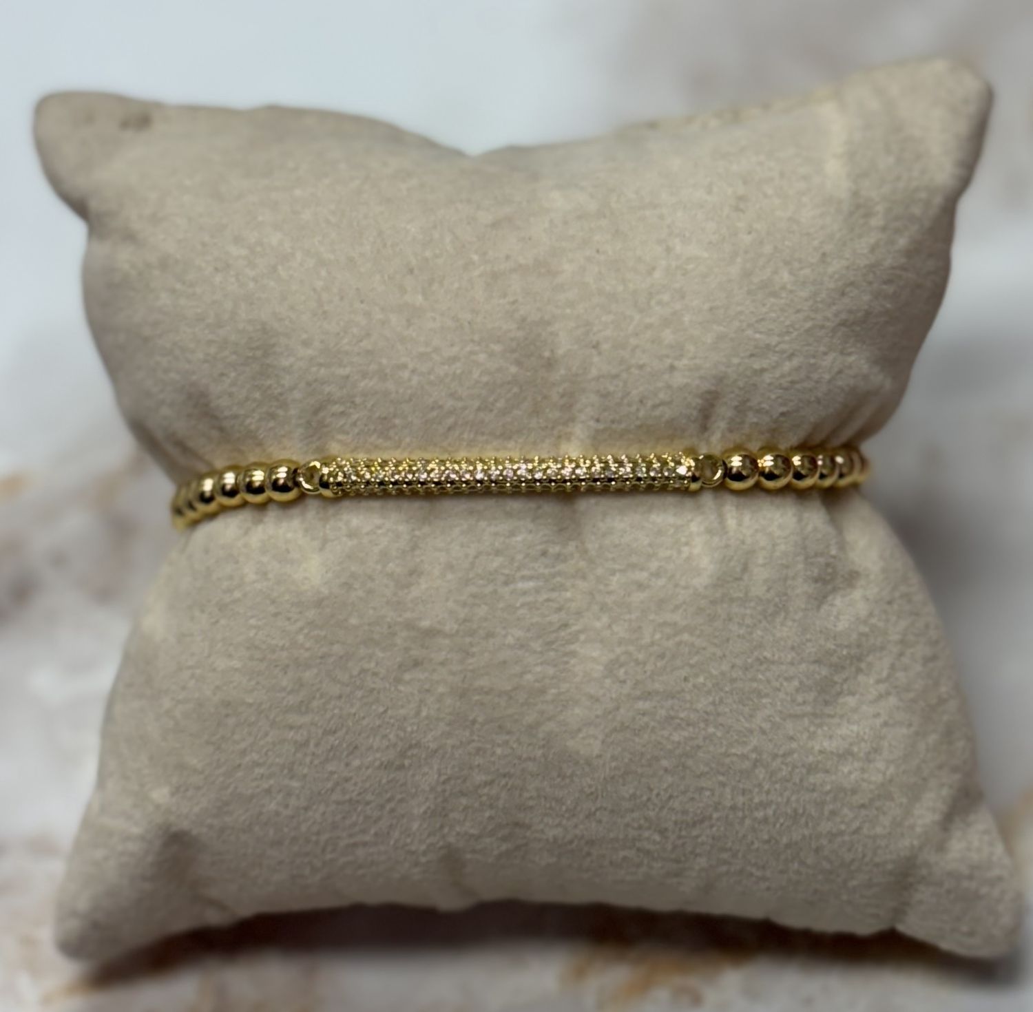 Beaded Bracelet w/Rhinestones