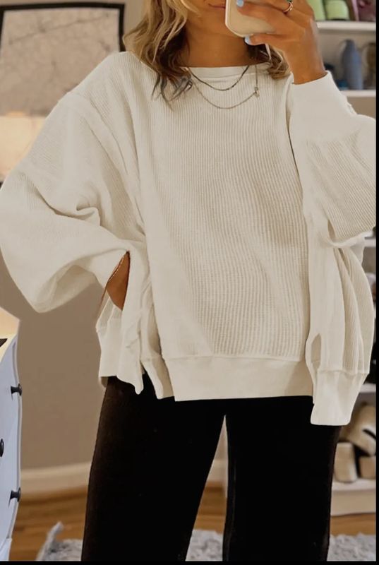 Plus Size Solid Drop Shoulder Sweatshirt