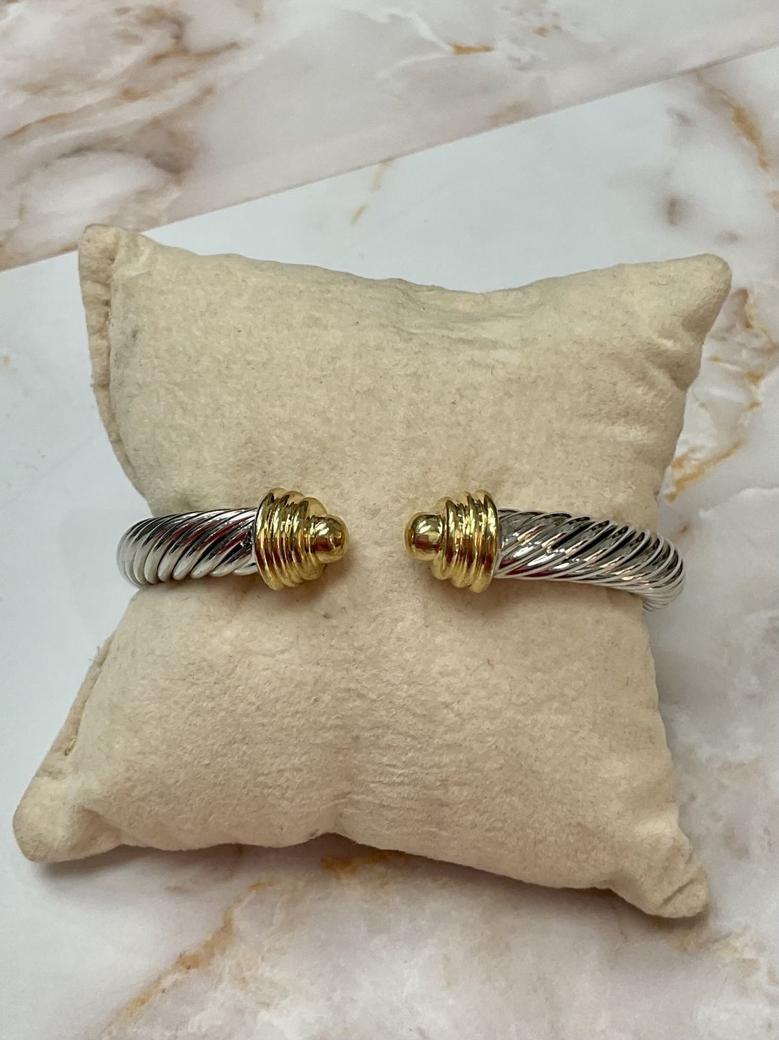 Gold cable bracelet