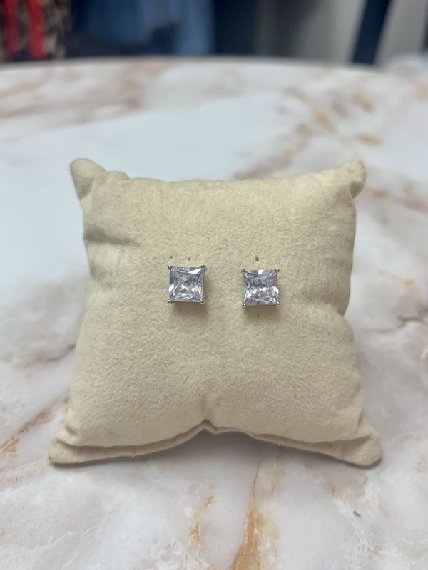 Large silver stud earrings