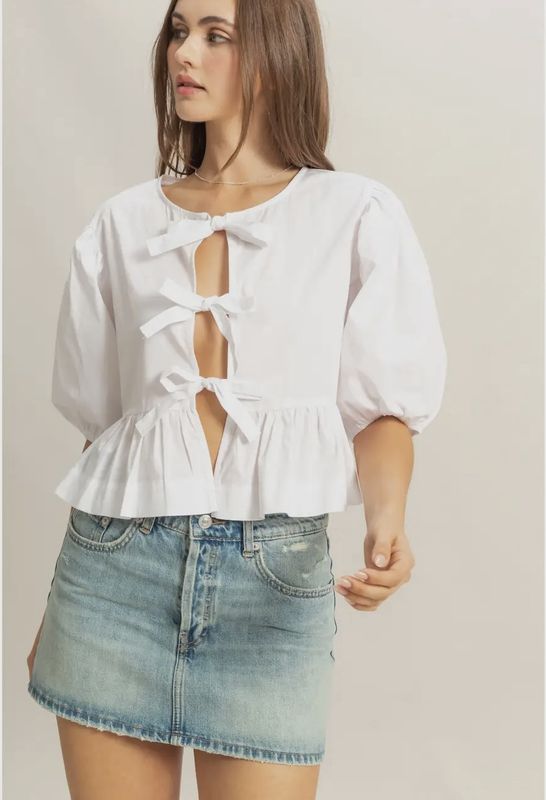 White bow top