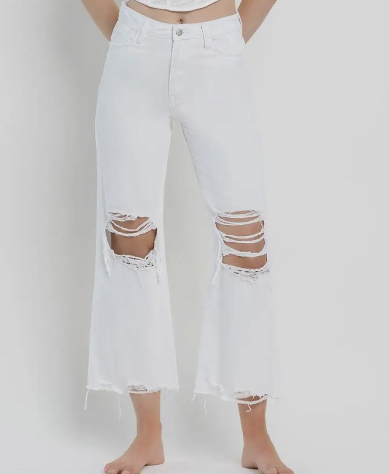 90’s vintage super high rise crop flare jean