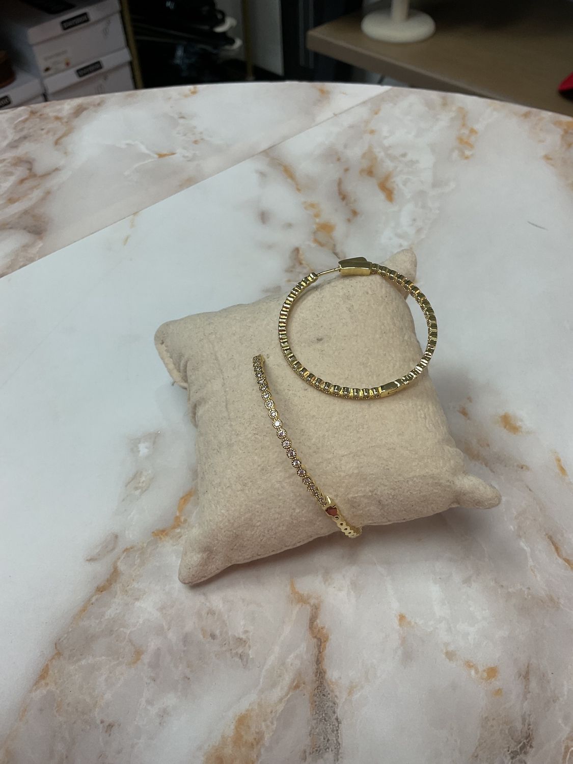 CZ Gold Hoops