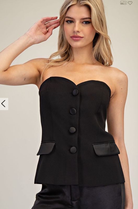 Strapless Button Down Jacket