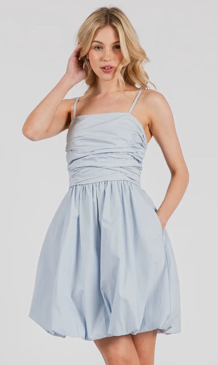 Blue Scrunch Dress