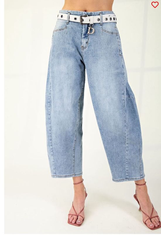 Washed Denim Pants